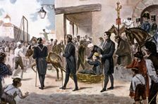 Ignominious transfer to the gibbet of General Rafael del Riego, 1823
