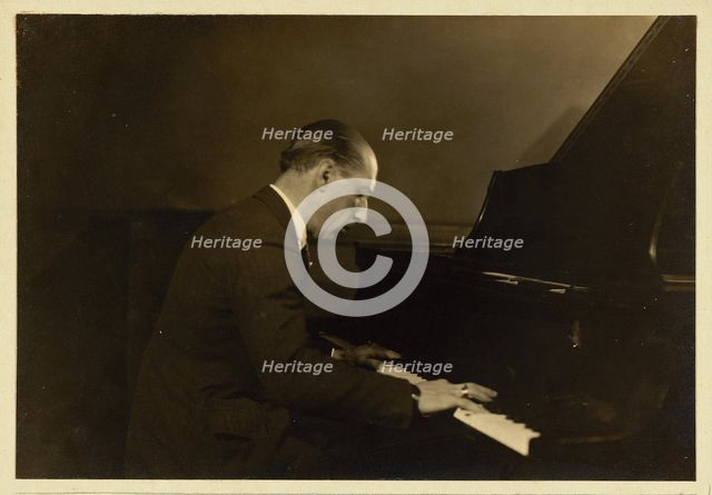Igor Stravinsky at the piano in Aeolian Hall, New York, 1925. Creator: Scandlin, Horace (1880-1948).