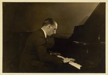 Igor Stravinsky at the piano in Aeolian Hall, New York, 1925. Creator: Scandlin, Horace (1880-1948)