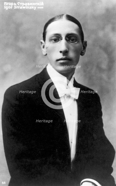 Igor Stravinsky, Russian-born composer, as a young man, c1900. Artist: Unknown