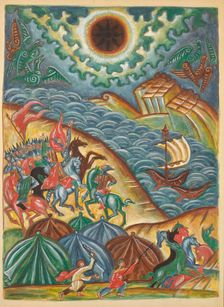 Igor's Campaign. Illustration to The Tale of Igor's Campaign, ca 1928. Creator: Stelletsky, Dmitri Semyonovich (1875-1947)