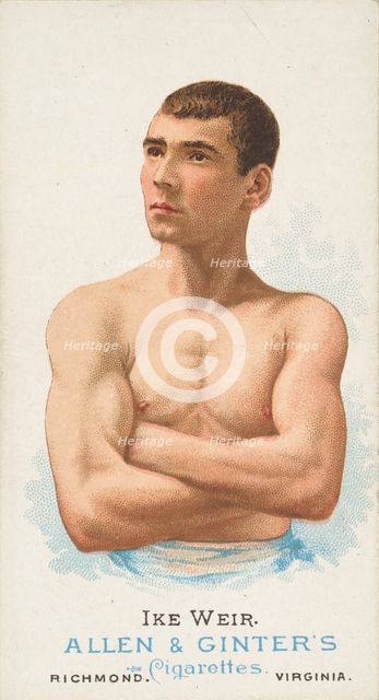 Ike Weir, Pugilist, from World's Champions, Series 1 (N28) for Allen & Ginter Cigarettes, 1887. Creator: Allen & Ginter.