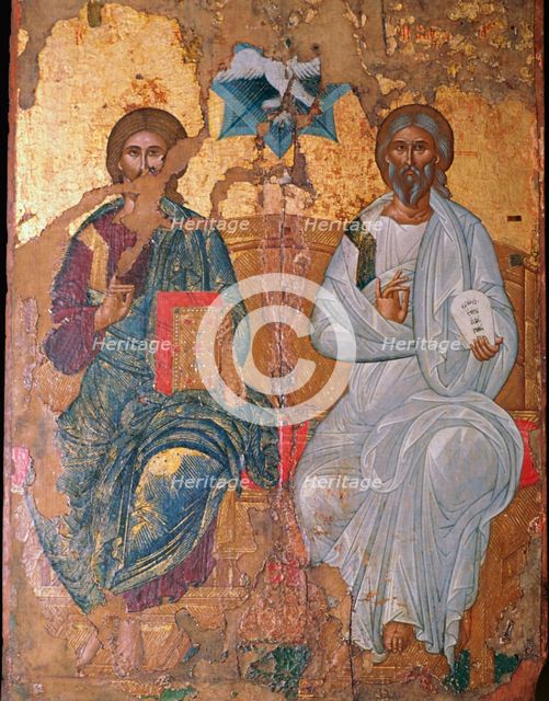 Ikon of the Holy Trinity, 17th century. Artist: Unknown