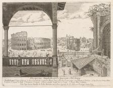 Il Colosseo e lArco di Costantino from "Prospectus Locurum Urbis Romae Insign[ium]", 1666. Creator: Lievin Cruyl (Flemish, c. 1640-c. 1720)
