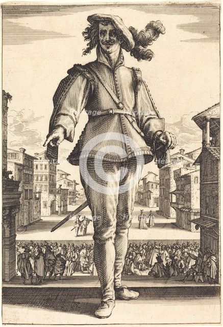 Il Capitano, or L'Innamorato, 1618/1620. Creator: Jacques Callot.