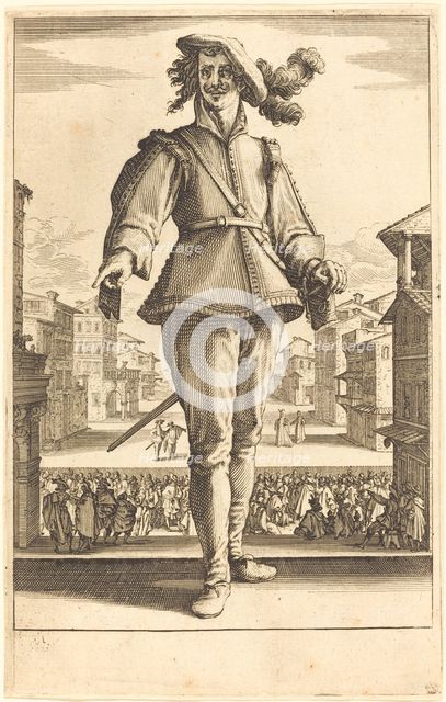 Il Capitano, or L'Innamorato, 1618/1620. Creator: Jacques Callot.