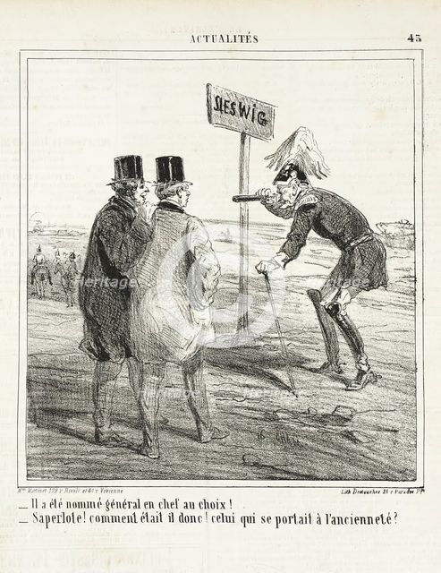 Il a été nommé général en chef au choix! Saperlote! Comment était il donc! Celui qui..., 1864. Creator: Cham.