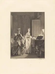Il appliqua sur cette main un baiser que je sentis sur mon coeur, 1777. Creator: Nicolas Delaunay