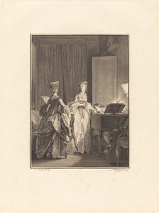 Il appliqua sur cette main un baiser que je sentis sur mon coeur, 1777. Creator: Nicolas Delaunay