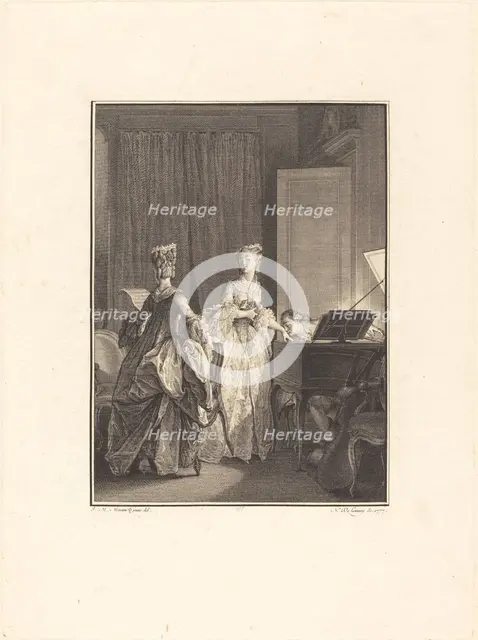 Il appliqua sur cette main un baiser que je sentis sur mon coeur, 1777. Creator: Nicolas Delaunay.