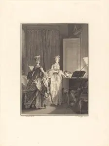 Il appliqua sur cette main un baiser que je sentis sur mon coeur, 1777. Creator: Nicolas Delaunay