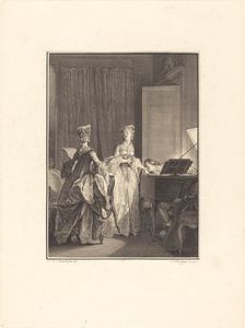 Il appliqua sur cette main un baiser que je sentis sur mon coeur, 1777. Creator: Nicolas Delaunay