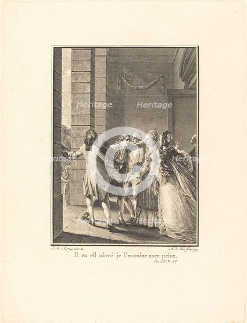 Il en est nâvre, je l'entraine avec peine, 1779. Creator: Noel Le Mire.