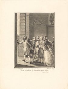 Il en est nâvre, je l'entraine avec peine, 1779. Creator: Noel Le Mire