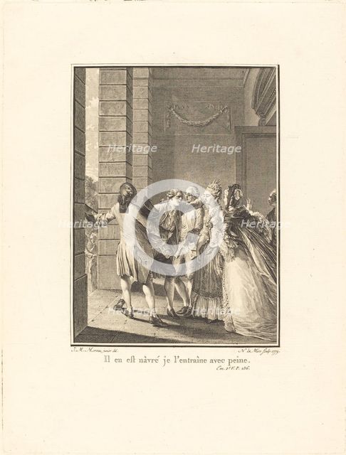 Il en est nâvré, je l'entraine avec peine, 1779. Creator: Noel Le Mire.