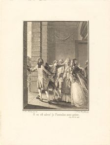 Il en est nâvré, je l'entraine avec peine, 1779. Creator: Noel Le Mire