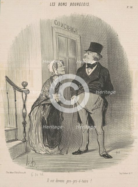 Il est devenu pro-pri-é-taire!, 1846. Creator: Honore Daumier.