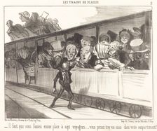 Il faut que vous fassiez encore place à sept voyageurs..., 1852. Creator: Honore Daumier