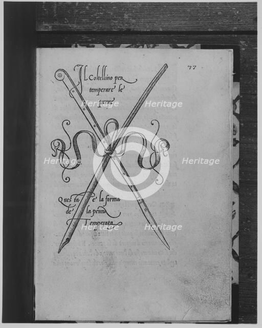 Il Modo de temperare le Penne..., 1523. Creators: Ludovico Arrighi, Eustachio Celebrino.