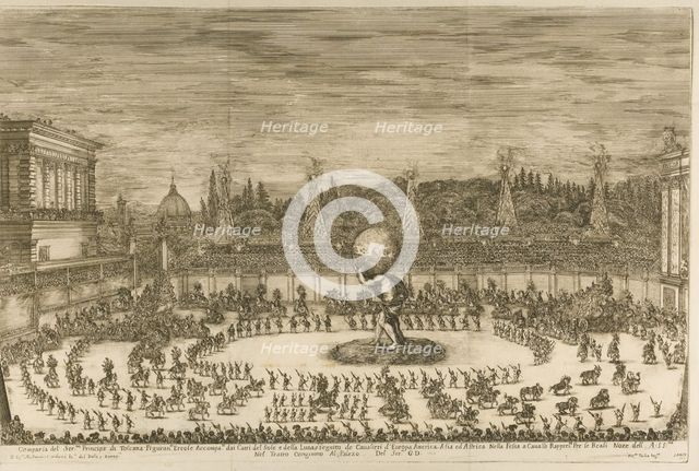 Il mondo festeggiante, balletto a cavallo on the occasion of the wedding of Cosimo de' Medici with M Artist: Della Bella, Stefano (1610-1664)