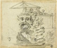 Il Mascherone, a Rocaille Fountain on the Grounds of the Villa Borghese, c. 1754. Creator: Richard Wilson