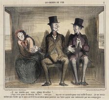 Il me semble que nous allons dérailler.., 1857. Creator: Honore Daumier