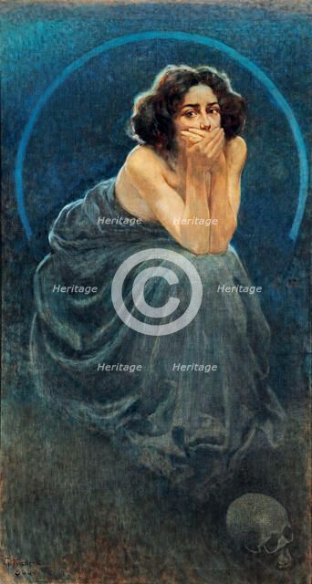 Il Silenzio (The Silence). L'enigma umano (The Human Enigma) Triptych, 1900.