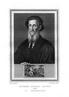 Il Pordenone, Italian painter of the Venetian School, (1825).Artist: John Corner