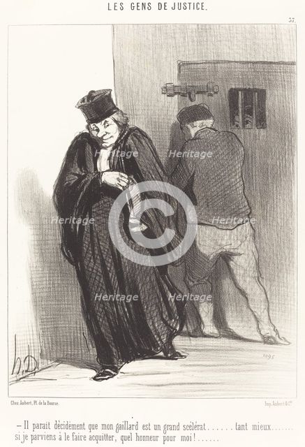 Il parait décidément que mon gaillard est un grand scélérat ..., 1848. Creator: Honore Daumier.