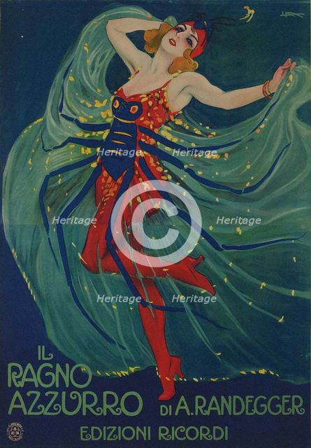 Il Ragno Azzurro (The Blue Spider) by Alberto Iginio Randegger , 1916. Creator: Metlicovitz, Leopoldo (1868-1944).