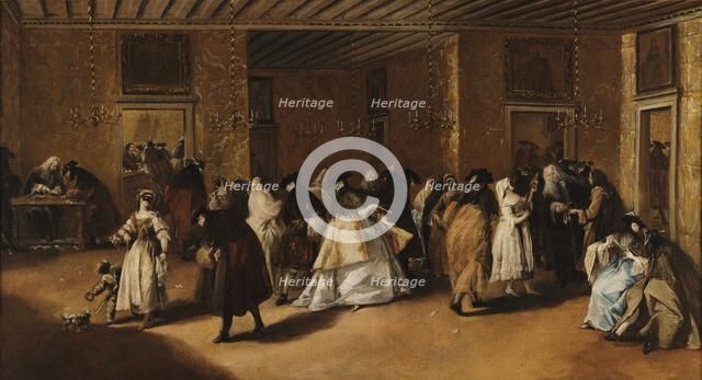 Il Ridotto (Casino) of Palazzo Dandolo near the church of San Moisè in Venice, 1746. Creator: Guardi, Francesco (1712-1793).