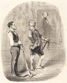 Il y a trois mois, m'sieu l'vicomte posait toujours comme ça..., 1848. Creator: Honore Daumier