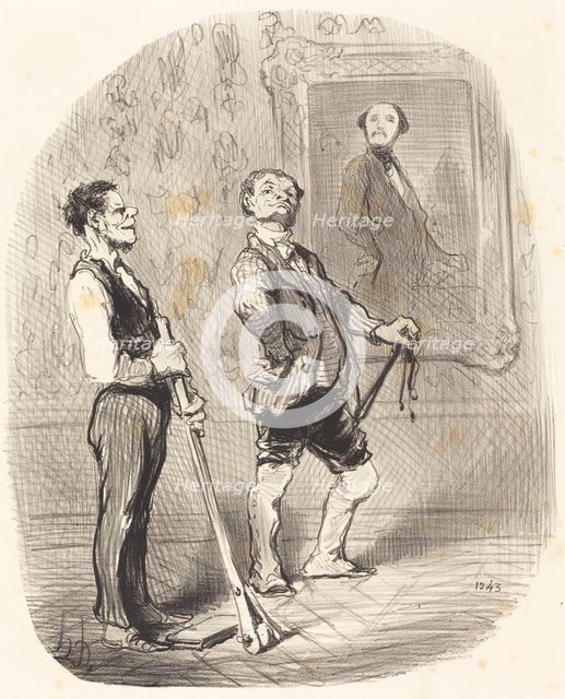 Il y a trois mois, m'sieu l'vicomte posait toujours comme ça..., 1848.  Creator: Honore Daumier.