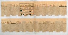 Ilustrations of a manuscript with hieroglyphics, from a tomb at Thebes, Egypt, 1822. Creator: Willemin