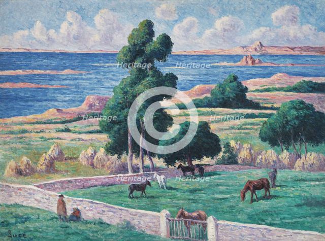 Île à bois, Kermouster, Lézardrieux, 1914. Creator: Luce, Maximilien (1858-1941).