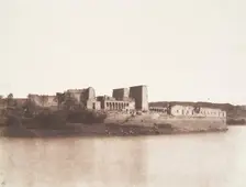 Ile de Fileh (Philæ), Vu Générale Prise du Nord-Ouest au Point A, 1851-52. Creator: Félix Teynard