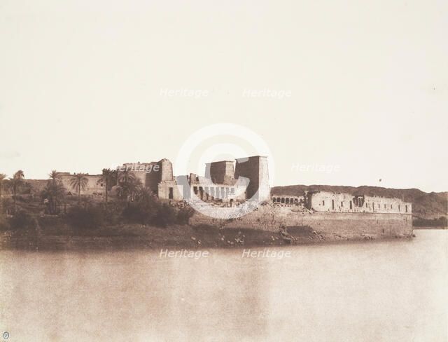 Ile de Fileh (Philæ), Vu Générale Prise du Nord-Ouest au Point A, 1851-52. Creator: Félix Teynard.