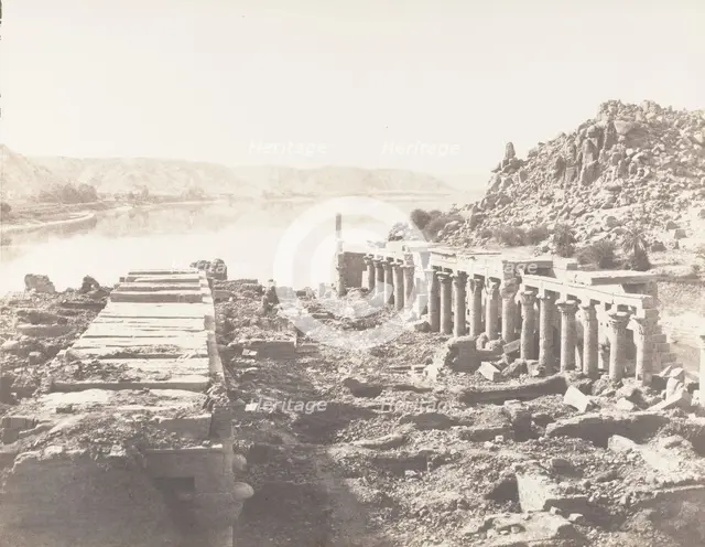 Ile de Fileh (Philæ), Vue Génèrale Prise du Point I, Sur La Plateforme..., 1851-52, printed 1853-54. Creator: Félix Teynard.