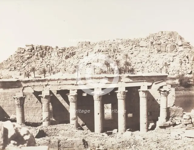 Ile de Fileh (Philæ), Colonnade Occidentale - Ruines Vues du Point L, 1851-52, printed 1853-54. Creator: Félix Teynard.
