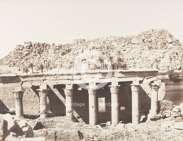 Ile de Fileh (Philæ), Colonnade Occidentale - Ruines Vues du Point L, 1851-52, printed 1853-54. Creator: Félix Teynard.