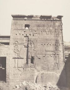 Ile de Fileh (Philæ), Deuxième Pylône - Partie Orientale Vue de la Pla..., 1851-52, printed 1853-54. Creator: Félix Teynard