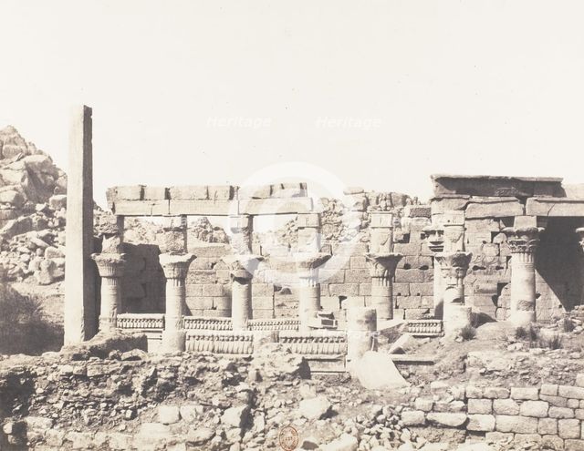 Ile de Fileh (Philæ), édifice du Sud et Partie de la Colonnade Occiden..., 1851-52, printed 1853-54. Creator: Félix Teynard.