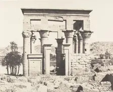 Ile de Fileh (Philæ), édifice de l'Est - Façade Occidentale - Vue du P..., 1851-52, printed 1853-54. Creator: Félix Teynard