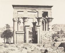 Ile de Fileh (Philæ), édifice de l'Est - Façade Occidentale - Vue du P..., 1851-52, printed 1853-54. Creator: Félix Teynard