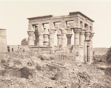 Ile de Fileh (Philæ), édifice de l'Est - Face Latérale Vue du Point D, 1851-52, printed 1853-54. Creator: Félix Teynard