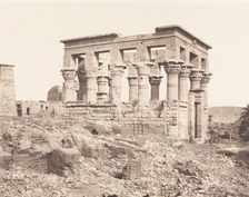 Ile de Fileh (Philæ), édifice de l'Est - Face Latérale Vue du Point D, 1851-52, printed 1853-54. Creator: Félix Teynard