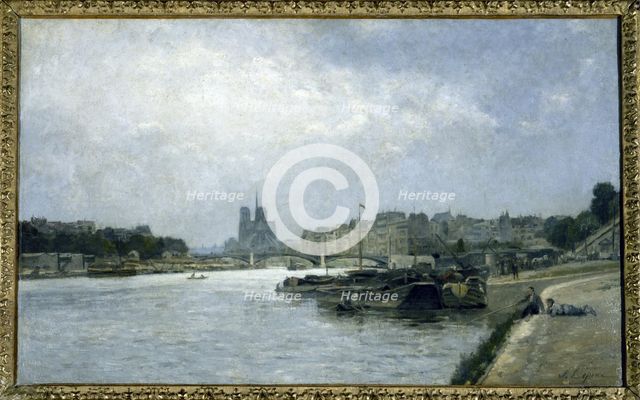 Ile de la Cite and Ile Saint-Louis, seen from Pont d'Austerlitz, c1880. Creator: Stanislas Lepine.