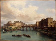 Ile de la Cite and the Quai Conti, seen from Passerelle des Arts, 1832. Creator: Unknown