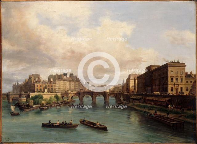 Ile de la Cite and the Quai Conti, seen from Passerelle des Arts, 1832. Creator: Unknown.