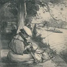 Île Des Cygnes c1898, (1919). Artist: Auguste Lepere